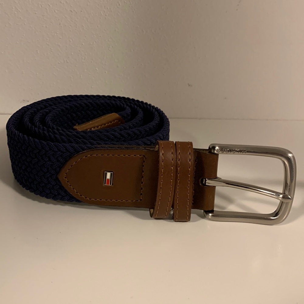 Men’s woven navy blue belt size 38